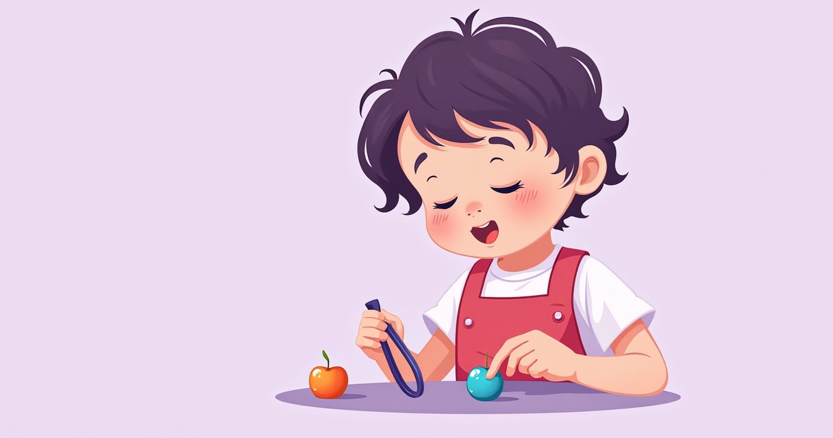 孩子用手指捏取小物與夾夾子練習精細動作